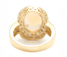 Load image into Gallery viewer, 6.00 Carats Natural Impressive Ethiopian Opal and Diamond 14K Solid Yellow Gold Ring