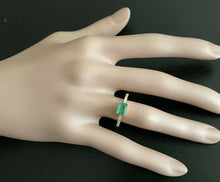 Load image into Gallery viewer, 1.20 Carats Natural Emerald and Diamond 14K Solid Yellow Gold Ring
