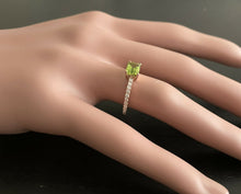 Load image into Gallery viewer, 1.30 Carats Natural Peridot and Diamond 14K Solid Rose Gold Ring