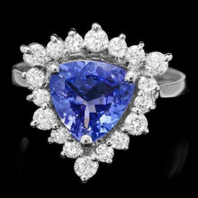 Load image into Gallery viewer, 2.30 Carats Natural Tanzanite and Diamond 14K Solid White Gold Ring