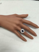 Load image into Gallery viewer, 2.70 Carats Natural Blue Sapphire and Diamond 18K Solid White Gold Ring