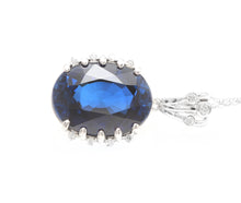 Load image into Gallery viewer, 13.20Ct Lab Created Sapphire and Diamond 14K Solid White Gold Necklace