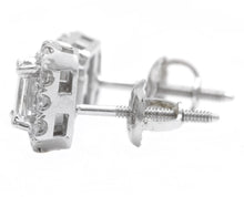 Load image into Gallery viewer, 0.90 Carats Natural Diamond 14K Solid White Gold Earrings