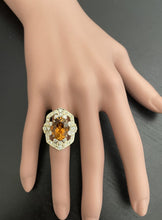 Load image into Gallery viewer, 7.10 Carats Exquisite Natural Citrine and Diamond 14K Solid Yellow Gold Ring