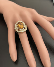 Load image into Gallery viewer, 7.10 Carats Exquisite Natural Citrine and Diamond 14K Solid Yellow Gold Ring