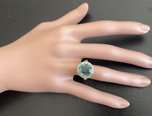 Load image into Gallery viewer, 6.90 Carats Natural Very Nice Looking Blue Zircon and Diamond 14K Yellow Gold Ring