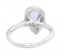 Load image into Gallery viewer, 2.90 Carats Natural Very Nice Looking Tanzanite and Diamond 14K Solid White Gold Ring