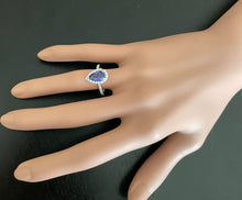 Load image into Gallery viewer, 2.90 Carats Natural Very Nice Looking Tanzanite and Diamond 14K Solid White Gold Ring