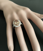 Load image into Gallery viewer, 7.80 Carats Impressive Natural Morganite and Diamond 14K Solid Rose Gold Ring