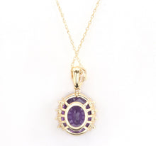 Load image into Gallery viewer, 12.20Ct Natural Amethyst and Diamond 14K Solid Yellow Gold Necklace