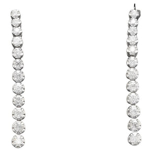 1.40 Carat Natural Diamond 14K Solid White Gold  Earrings
