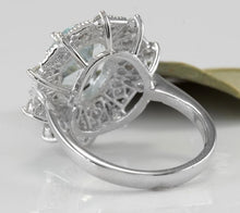 Load image into Gallery viewer, 3.80 Carats Natural Aquamarine and Diamond 14K Solid White Gold Ring
