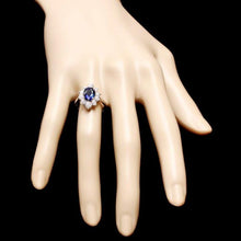 Load image into Gallery viewer, 2.70 Carats Natural Sapphire and Diamond 18K Solid White Gold Ring