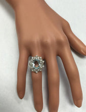 Load image into Gallery viewer, 3.80 Carats Natural Aquamarine and Diamond 14K Solid White Gold Ring