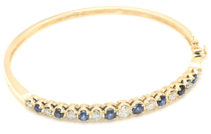 4.00ct Natural Diamond and Sapphire 14k Solid Yellow Gold Bracelet