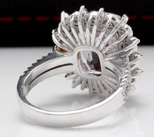 Load image into Gallery viewer, 7.00 Carats Natural Kunzite and Diamond 14K Solid White Gold Ring
