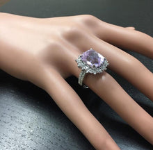 Load image into Gallery viewer, 7.00 Carats Natural Kunzite and Diamond 14K Solid White Gold Ring