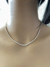 Load image into Gallery viewer, Gorgeous 5.00Ct Natural Diamond 14k Solid Rose Gold Tennis Paper Clip Style Necklace