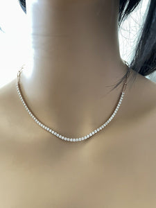 Gorgeous 5.00Ct Natural Diamond 14k Solid Rose Gold Tennis Paper Clip Style Necklace