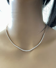 Load image into Gallery viewer, Gorgeous 2.80Ct Natural Diamond 14k Solid Two-Tone Gold Tennis Paper Clip Style Necklace