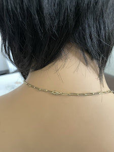 Gorgeous 2.80Ct Natural Diamond 14k Solid Two-Tone Gold Tennis Paper Clip Style Necklace