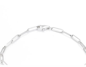 0.90 Carats Stunning Natural Diamond 14K Solid White Gold Tennis Paperclip Style Bracelet