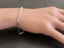 Load image into Gallery viewer, 0.90 Carats Stunning Natural Diamond 14K Solid White Gold Tennis Paperclip Style Bracelet