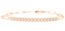 Load image into Gallery viewer, 0.60 Carats Stunning Natural Diamond 14K Solid Rose Gold Tennis Paperclip Style Bracelet