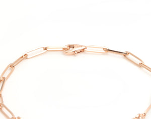 0.60 Carats Stunning Natural Diamond 14K Solid Rose Gold Tennis Paperclip Style Bracelet