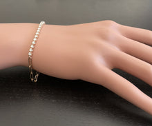 Load image into Gallery viewer, 0.60 Carats Stunning Natural Diamond 14K Solid Rose Gold Tennis Paperclip Style Bracelet