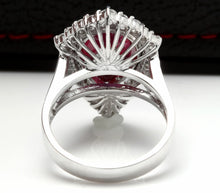 Load image into Gallery viewer, 8.70 Carats Impressive Natural Red Ruby and Diamond 14K White Gold Ring