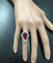 Load image into Gallery viewer, 8.70 Carats Impressive Natural Red Ruby and Diamond 14K White Gold Ring