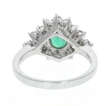 Load image into Gallery viewer, 2.25 Carats Natural Emerald and Diamond 14K Solid White Gold Ring
