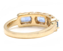 Load image into Gallery viewer, 1.70ct Natural Blue Sapphire and Diamond 14k Solid Yellow Gold Ring