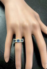 Load image into Gallery viewer, 1.70ct Natural Blue Sapphire and Diamond 14k Solid Yellow Gold Ring