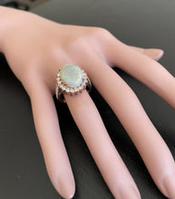 Load image into Gallery viewer, 7.00 Carats Natural Impressive Australian Opal and Diamond 14K Solid Rose Gold Ring