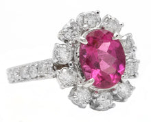 Load image into Gallery viewer, 4.70 Carats Natural Tourmaline and Diamond 14K Solid White Gold Ring