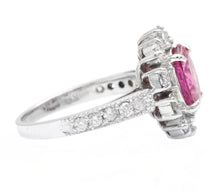 Load image into Gallery viewer, 4.70 Carats Natural Tourmaline and Diamond 14K Solid White Gold Ring