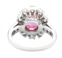 Load image into Gallery viewer, 4.70 Carats Natural Tourmaline and Diamond 14K Solid White Gold Ring