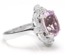 Load image into Gallery viewer, 7.00 Carats Natural Kunzite and Diamond 14K Solid White Gold Ring