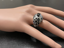 Load image into Gallery viewer, 10.10Ct Natural Blue Sapphire and Natural Diamond 14K Solid White Gold Ring