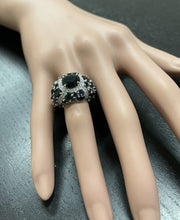 Load image into Gallery viewer, 10.10Ct Natural Blue Sapphire and Natural Diamond 14K Solid White Gold Ring