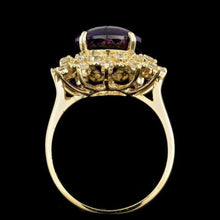 Load image into Gallery viewer, 5.50 Carats Natural Amethyst and Diamond 14K Solid Yellow Gold Ring