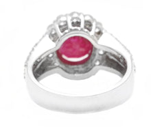 Load image into Gallery viewer, 4.57 Carats Natural Ruby and Diamond 14K Solid White Gold Ring