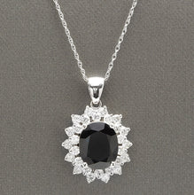 Load image into Gallery viewer, 7.30Ct Natural Sapphire and Diamond 14K Solid White Gold Necklace