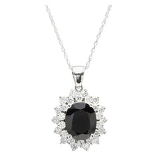 Load image into Gallery viewer, 7.30Ct Natural Sapphire and Diamond 14K Solid White Gold Necklace