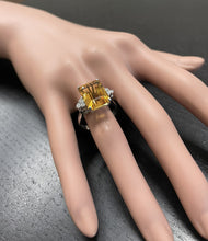 Load image into Gallery viewer, 7.35Ct Natural Citrine and Diamond 14K Solid White Gold Ring