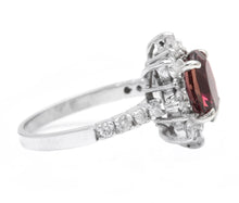 Load image into Gallery viewer, 2.80 Carats Natural Tourmaline and Diamond 14K Solid White Gold Ring