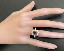 Load image into Gallery viewer, 2.80 Carats Natural Tourmaline and Diamond 14K Solid White Gold Ring