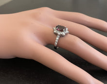 Load image into Gallery viewer, 2.80 Carats Natural Tourmaline and Diamond 14K Solid White Gold Ring